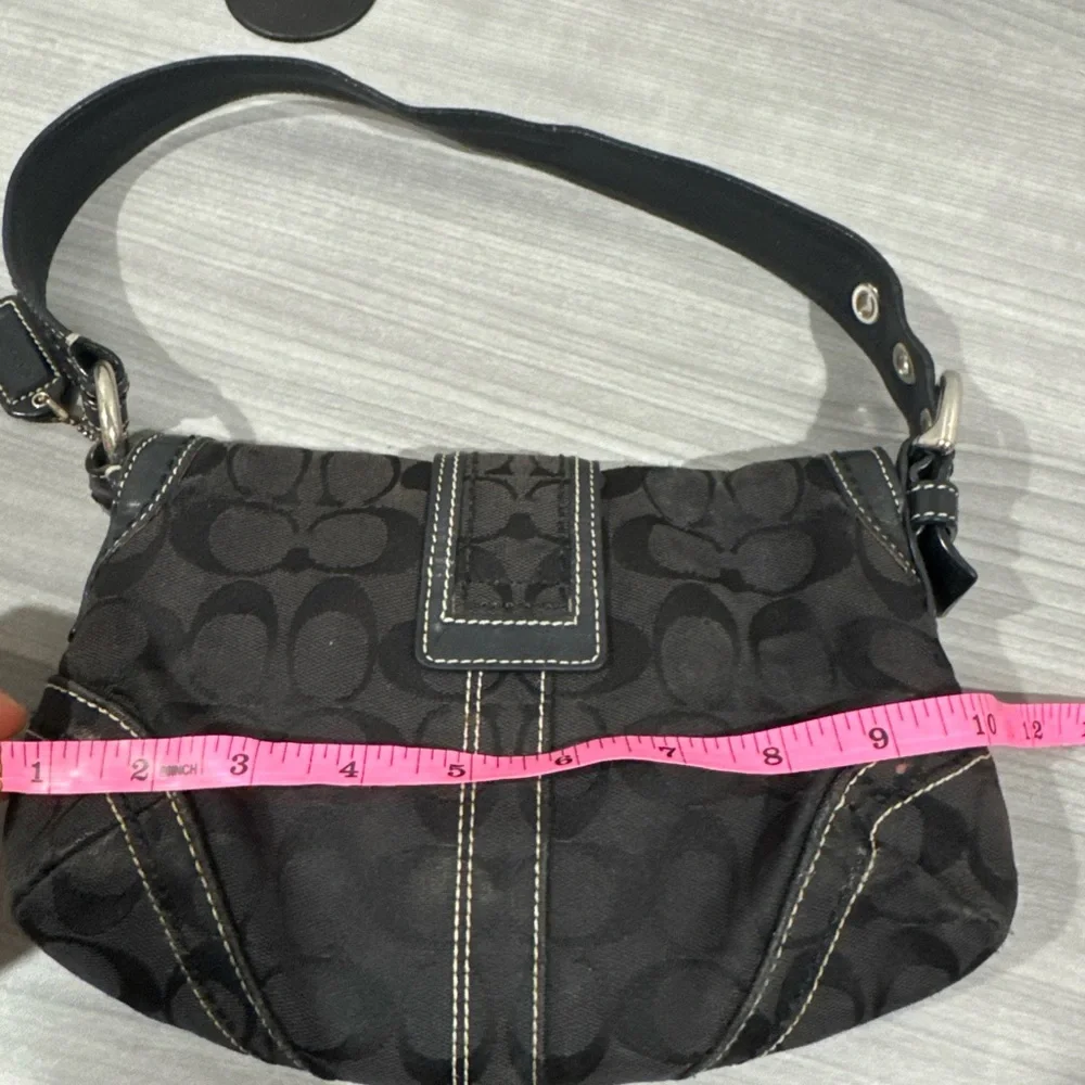 Coach 10296 Small Soho Black Signature C Canvas Shoulder Bag Y2K Vintage Authen - Picture 14 of 16